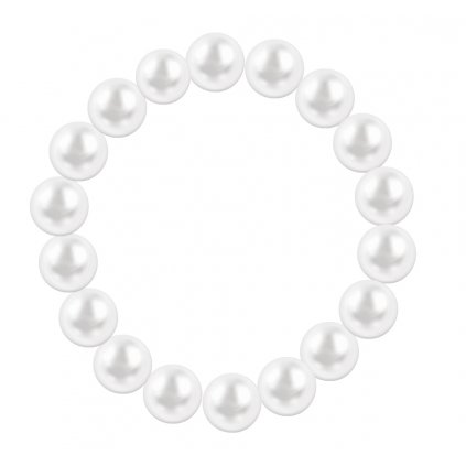 Perlový náramek s bílými umělými perlami 2002250