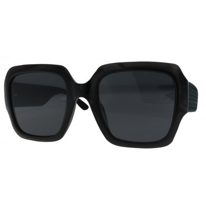 Dámské polarizační sluneční brýle, čtvercové P22218, černé barvy - modrá barva koncovek obrub 9001399-150