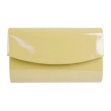 Dámská kabelka psaníčko P0244 lakované - lesklé, žluté barvy 7300656-14