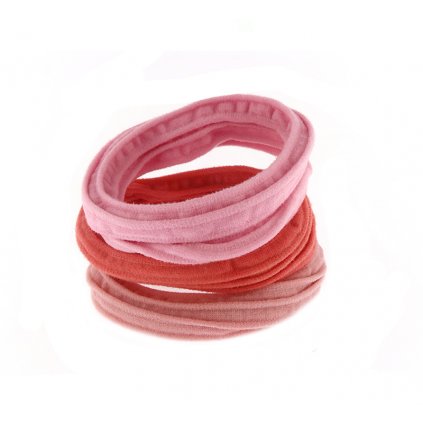 Sada elastických gumiček do vlasů - 3 kusy, růžové barvy 8000818-3