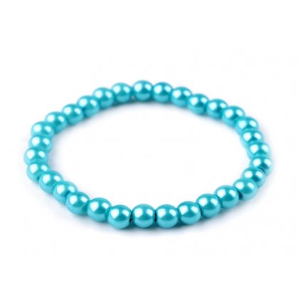 Náramek z umělých perel - modré barvy 2002311