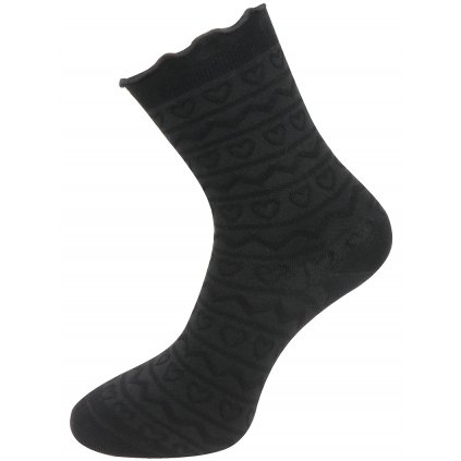 Dámské ponožky se strukturou srdce NZ695, varianta A - černé barvy 9001718