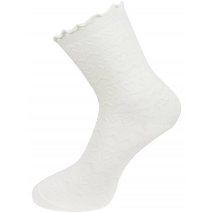 Dámské ponožky se strukturou srdce NZ695, varianta A - bílé barvy 9001718-1