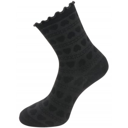 Dámské ponožky se strukturou srdce NZ695, varianta C - černé barvy 9001718-4