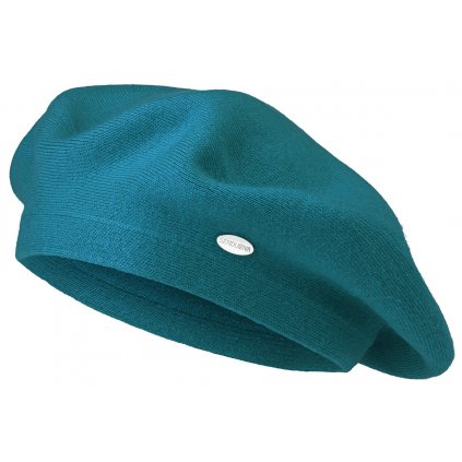 Dámský kašmírový baret GA82 BASIC, tyrkysově modré barvy 7100276-10