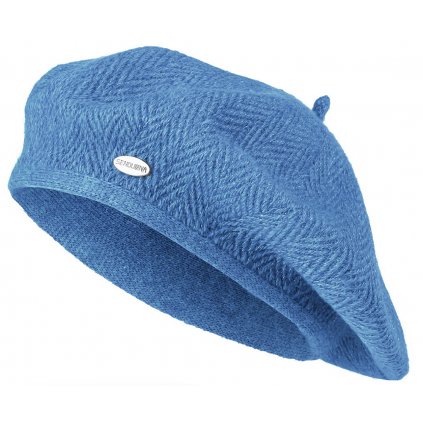 Dámský kašmírový baret se třpytivou přízí GA192, modré barvy 7100401-5