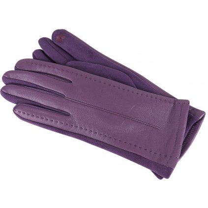 Dámské semišové rukavice s koženkou 3095-13, fialové barvy 9001721