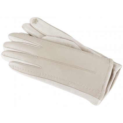 Dámské semišové rukavice s koženkou 3095-13, krémové barvy 9001721-6