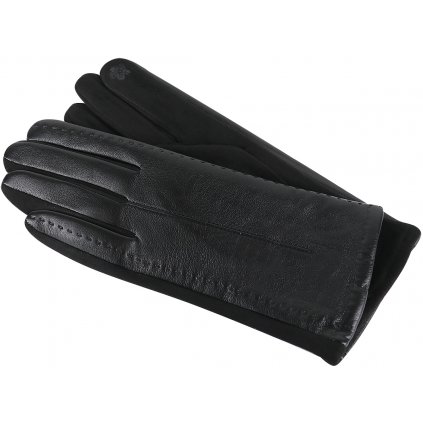 Dámské semišové rukavice s koženkou 3095-13, černé barvy 9001721-7