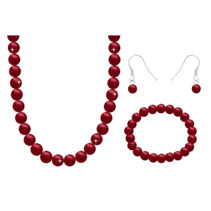 Set vínově červená perla 6000655-3/8mm