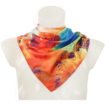 Dámský šátek s potiskem malby - Vlčí máky a Abstraktní oblohy 9001637-24