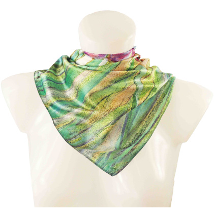 Dámský šátek s potiskem malby - Dítě s kosatci a Abstraktní květiny 7200733-24