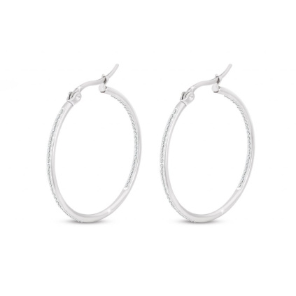 Kruhové náušnice se zirkony Ø 3,5 cm 0159