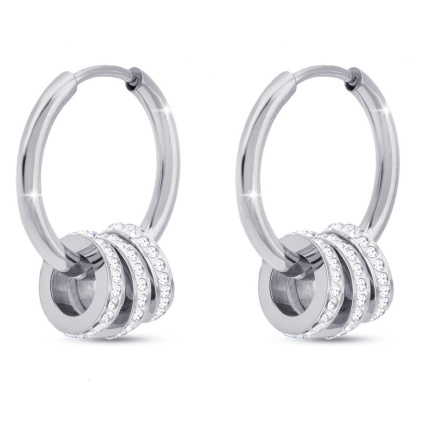 Kruhové náušnice se zirkonovými kroužky 3257