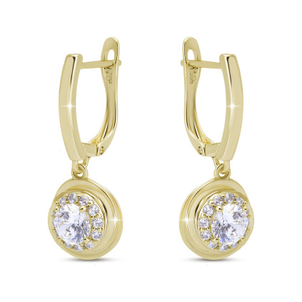 Visací náušnice se zirkonovým kruhem 3285