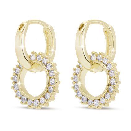 Kruhové náušnice s visacím zirkonovým kroužkem 3298