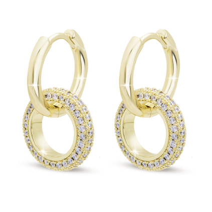 Visací náušnice se zdobeným kroužkem 3304