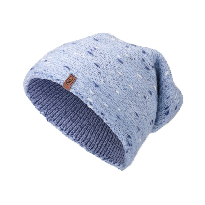 Dámská pletená zimní čepice WROBI D44F, světle modré barvy 7100444-11