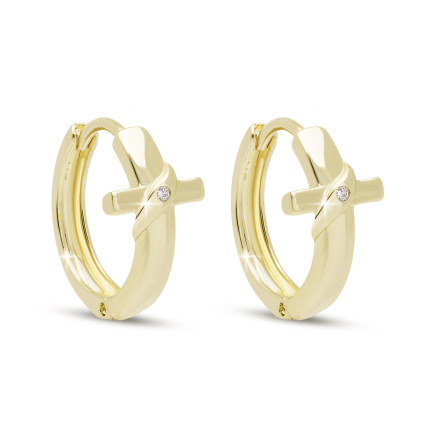 Pozlacené kroužky s křížkem 3341