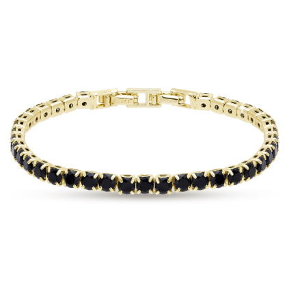 Náramek pozlacený 14k s černými zirkony 2002722