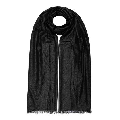 Dámský černý šál protkaný třpitivou nitkou,  YO2385-3, 7200773