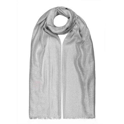 Dámský stříbrný šál protkaný třpitivou nitkou,  YO2385-3, 7200773-1