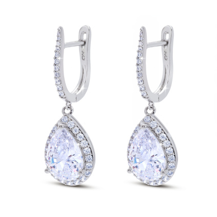 Náušnice s kapkou s čirým zirkonem 3418