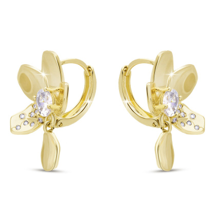 Náušnice květinky se zirkonem 3454