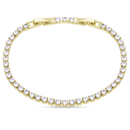 Pozlacený tenisový náramek s čirými zirkony 2985