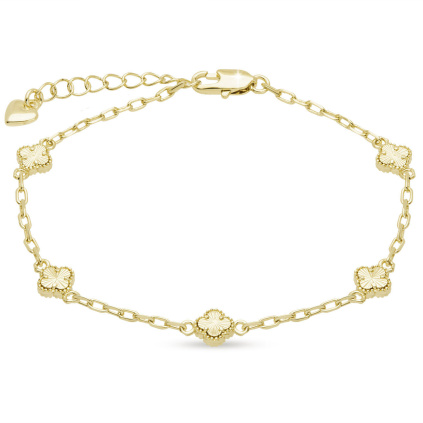SOFIA 3101 Náramek pozlacený 14K s kytičkami 6 mm  Ellami