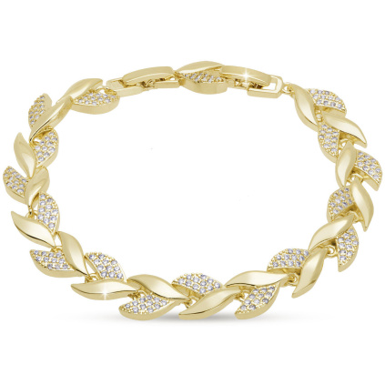 Náramek lístky pozlaceno 14k 3107