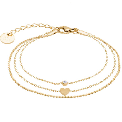 VERONA 3085 Náramek z chirurgické oceli trojitý pozlacený  Ellami