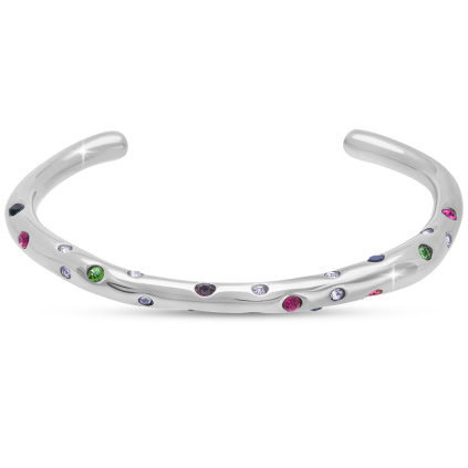 Náramek pevný barevný třpyt chirurgická ocel 3091-1