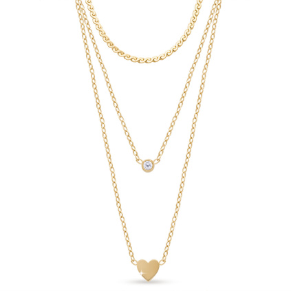 VERONA 2578 Řetízek z chirurgické oceli trojitý pozlacený  Ellami