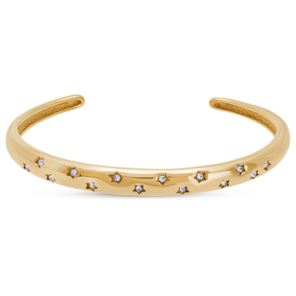 Pevný náramek chirurgická ocel pozlacený 3092