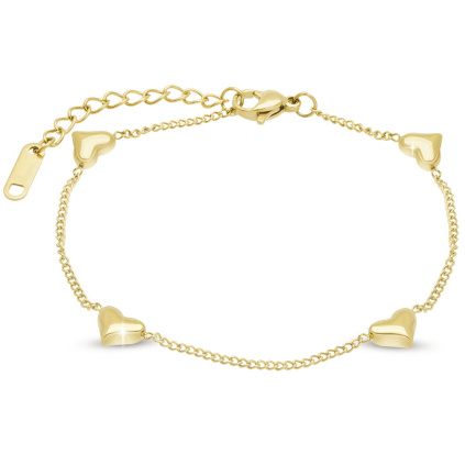 VERONA 3122 Náramek srdce pozlacený 14K  Ellami