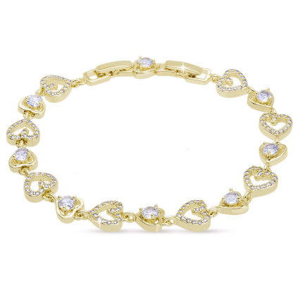 VERONA 3129 Náramek srdce zlatý  Ellami