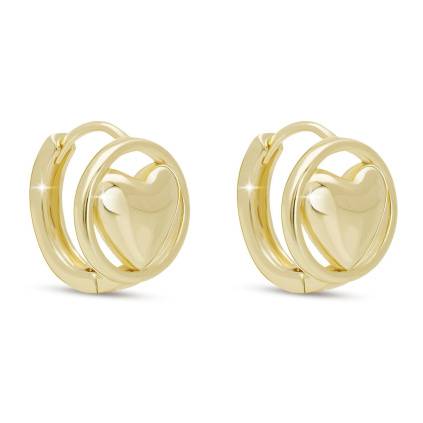 VERONA 3877 Náušnice srdce v kruhu  Ellami