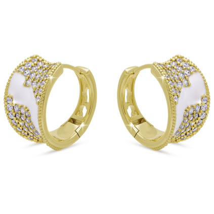 DUBAI 3908 Náušnice bílý smalt a zirkony  Ellami