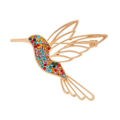 Brož kolibřík barevný zirkon 9002100