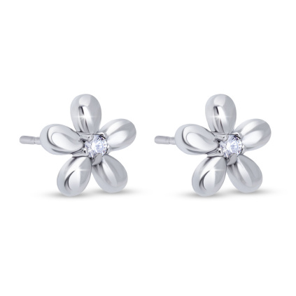 Náušnice chirurgická ocel květ se zirkonem 3976