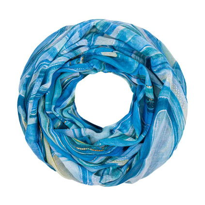 Dámský lehký tunel modrý mramor 7200824-2