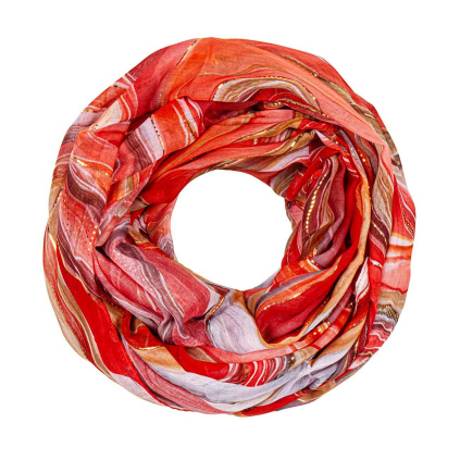 Dámský lehký tunel červený mramor 7200824-5