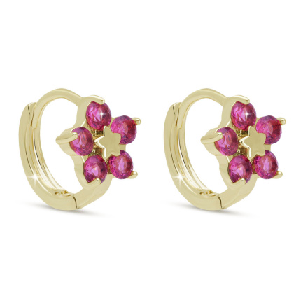 Náušnice růžová kytička 3987