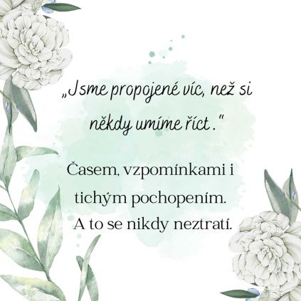 Dárková kartička s textem "Jsme propojené..." K16