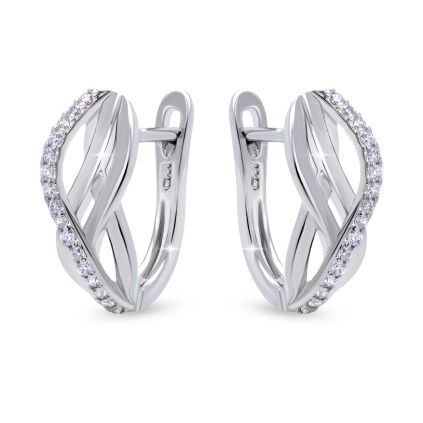 Rhodiované náušnice 3995