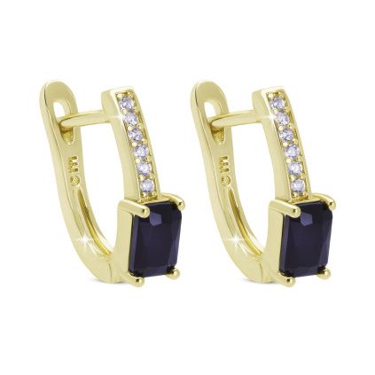 Náušnice s černým zirkonem 4006