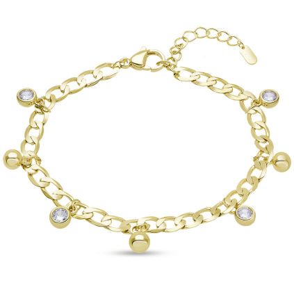 Náramek kuličky a zirkony 3249