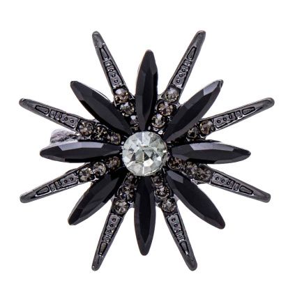 Brož květ černý 9002103-1