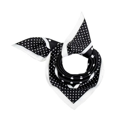 Lehký šátek černý s bílým puntíkem 7200840